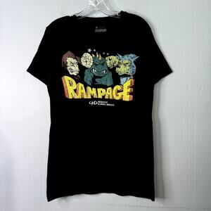Rampage the Movie Midway Games Distressed Graphic Black T-Shirt Men's Size S